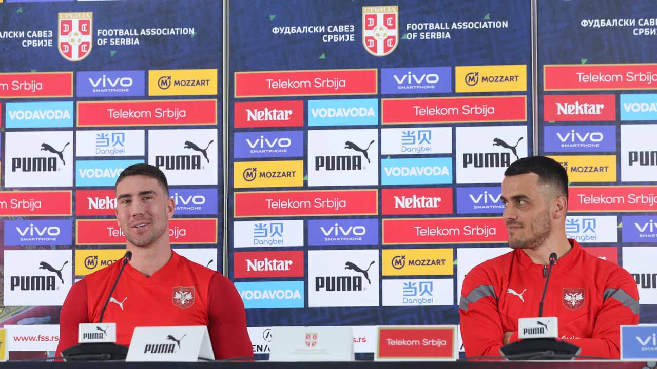 Dušan Vlahović i Filip Kostić pred odlučujuću utakmicu grupne faze sa Švajcarskom